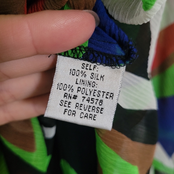 NWT Cache Sz M Sequin Geometric Printed Chiffon Silk Dress With Black Slip - Picture 9 of 10